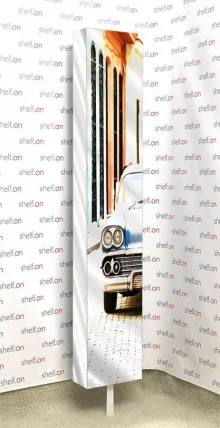 Зеркальный поворотный шкаф с принтом Зум Шелф Арт Беленый дуб_3