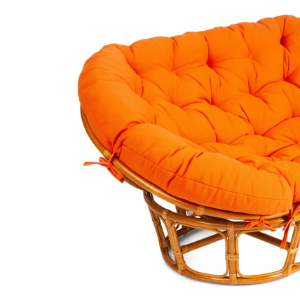 Диван MAMASAN/МАМАСАН 23/02 W /с подушкой/ подушка 182х119 см, 169х102х80 см, Pecan (орех), ткань, оранжевый, С 23_5