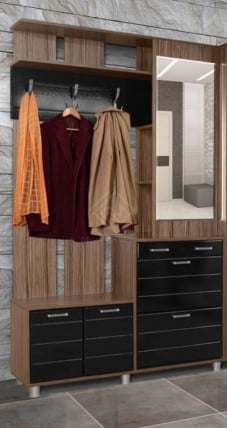 Набор для прихожей Визит - 11 Черный глянец Индиан эбони_4