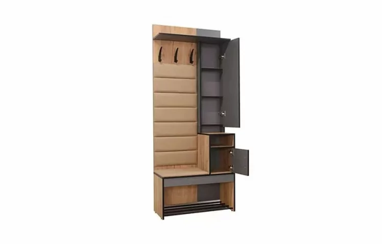 Прихожая Ольга-Лофт 1 Дуб Крафт золотой Темно-серый_1