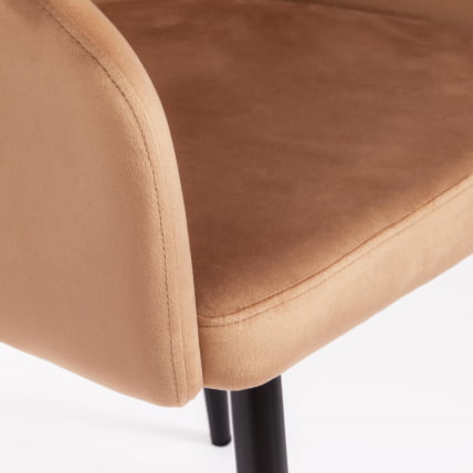 Кресло LA FONTAIN (mod. 004) вельвет/металл, 60 х 57 х 84 см , коричневый (HLR11)/черный_6