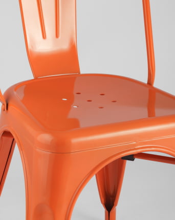 Стул TOLIX с высокой спинкой Оранжевый глянцевый_8