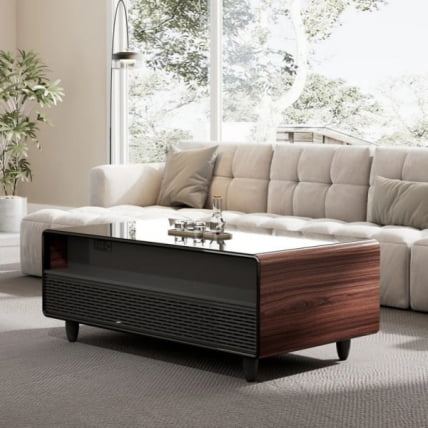 Умный кофейный столик с холодильником EUREKA TB135, Walnut+Black_4