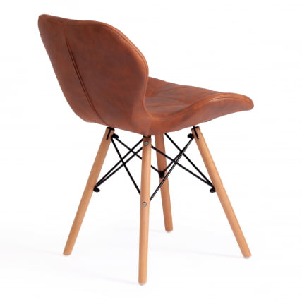 Стул STUTTGART (mod. 74) / 1 шт. в упаковке экокожа/дерево береза/металл, 50 х 47 х 73 см, античный коричневый RH02-13/натуральный_2