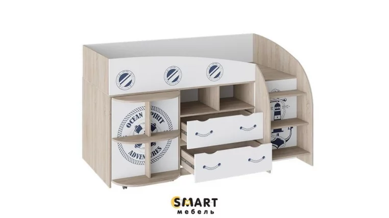 Кровать комбинированная Немо Дуб сонома/Белый_1