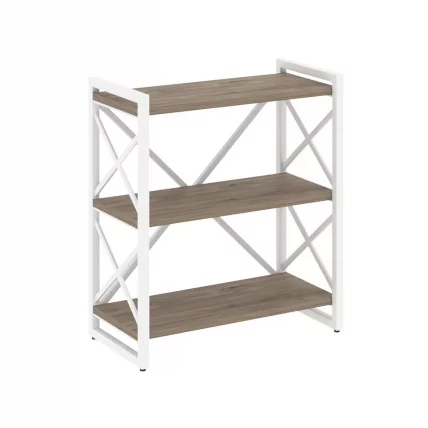 Стеллаж на регулируемых опорах - 3 полки LOFT VR.L-MST.O-3.8 Металл белый Тиквуд темный_0