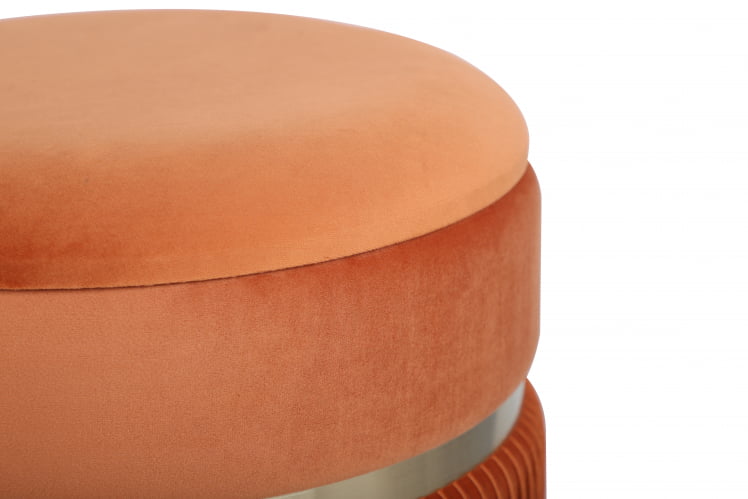Пуф Миранда с ящиком велюр Оранжевый_4