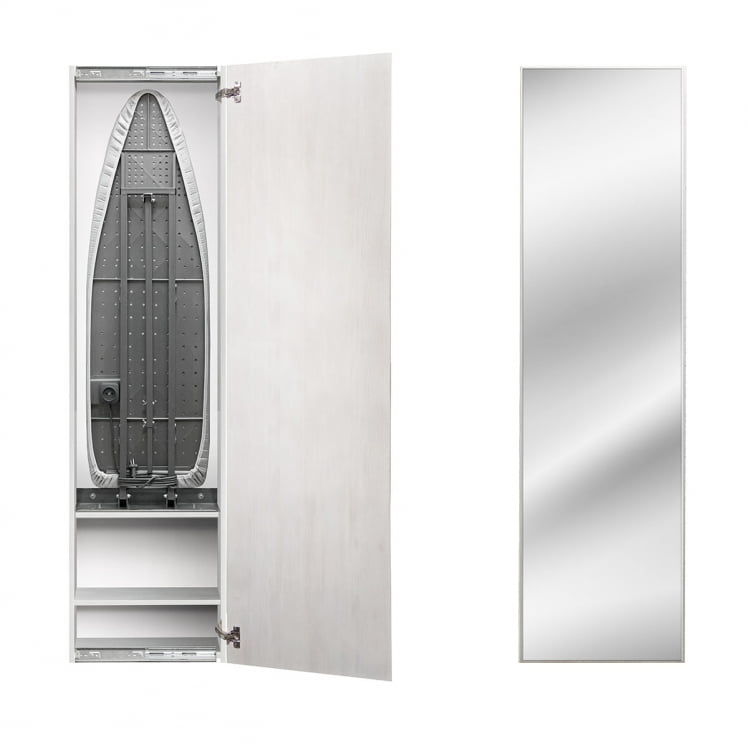 Шкаф со встроенной гладильной доской Iron Box Print (правый) Беленый дуб_0