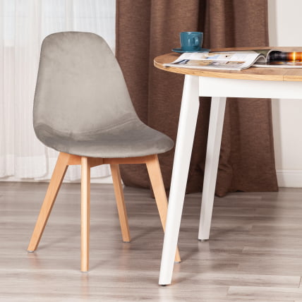 Сту CИНДЙ СОФТ (мод. C1021Ф1-1) велюр/дерево бук, 55 х 48 х 83 см, Светло-серый ХЛР39 / натуральный / CINDY SOFT (mod. C1021F1-1) HLR39_9