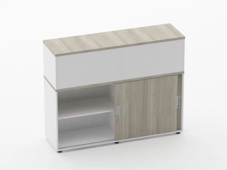 Тумба комбинированная высокая для рабочего модуля Deka 9.04.145 Дуб Сантана светлый/Белый_1