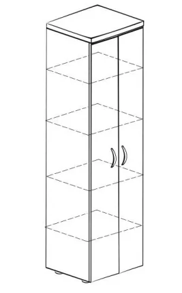 Шкаф 5 секций узкий с замком Альфа 61.50 Ольха_1