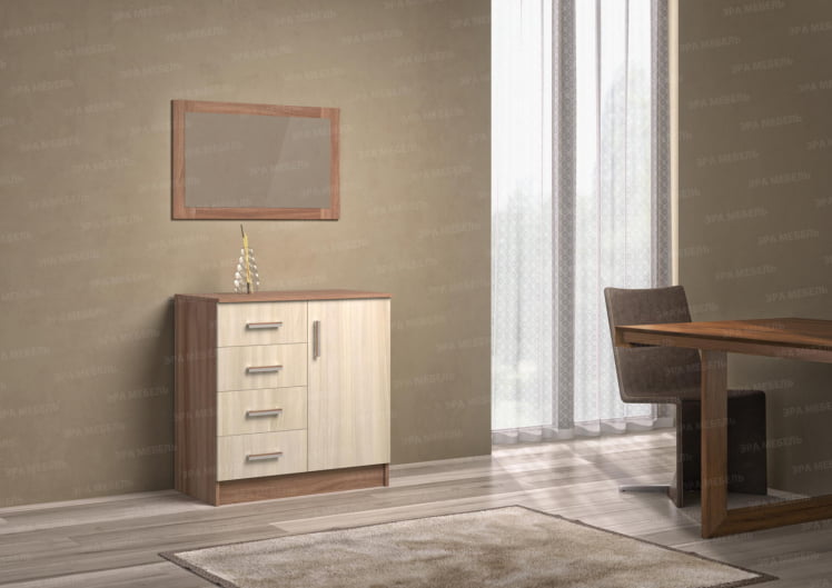 Комод К800-1Д Ясень шимо темный/Ясень шимо светлый_0