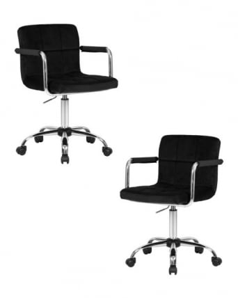 Офисное кресло для персонала ДОБРИН ТЕРРЙ (черный велюр (МДЖ9-101)) 2 шт / DOBRIN TERRY (MJ9-101))_0