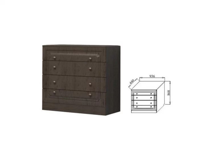 Комод с четырьмя ящиками Ева-11 02 Шоколад Венге_1