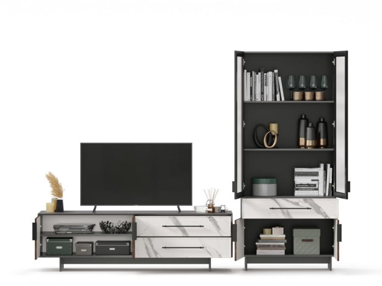 Набор мебели для гостиной Вилена №5 Серый/Орех/Монте белый_5