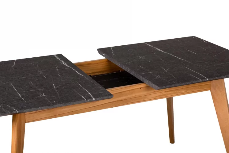 Стол раскладной Лунд 120-160 БУК-Мрамор Графит_1