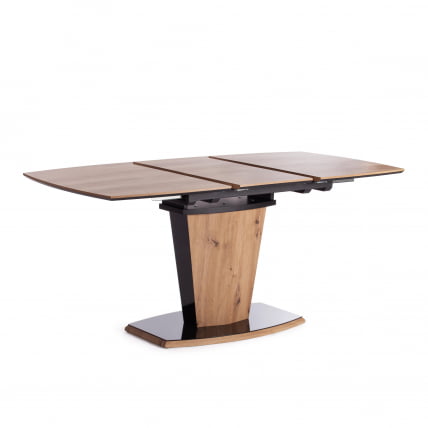 Стол FANCY МДФ HPL/стекло, 120-160х85х75 см, Дуб артисан/Черный_4