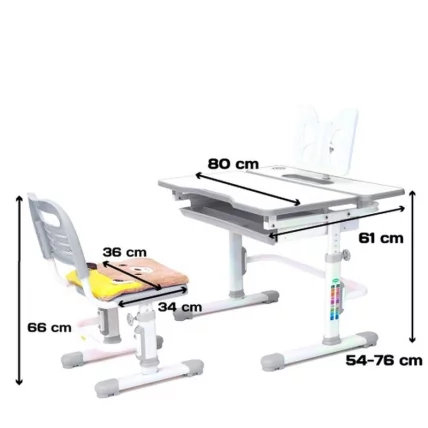 Комплект парта и стул с чехлом RIFFORMA Comfort-07 Белый Голубой_1