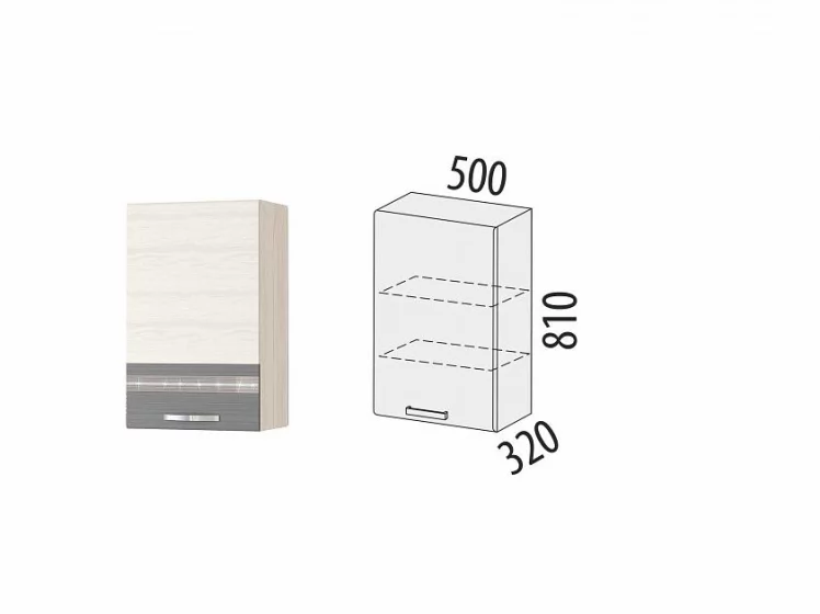 Шкаф кухонный (лев/прав) Графит 74.10 Сосна Астрид /Ваниль/Графит_2