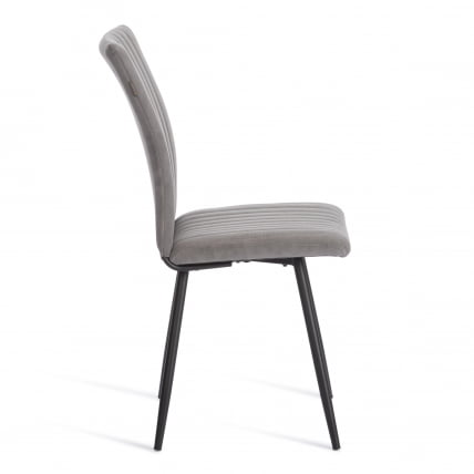 Стул обеденный Monte Carlo флок , 50х55х93, серый/черный, 29_1