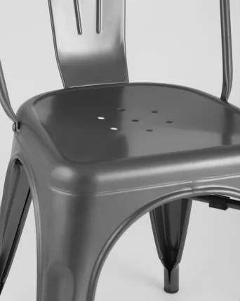 Стул TOLIX с высокой спинкой Серебристый матовый_8