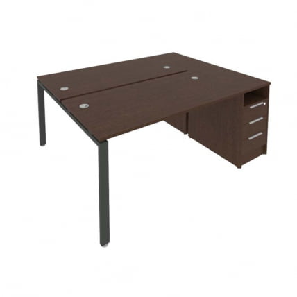 Рабочая станция с опорной тумбой Metal System Б.РС-СТП-2.3 Венге/Антрацит_0