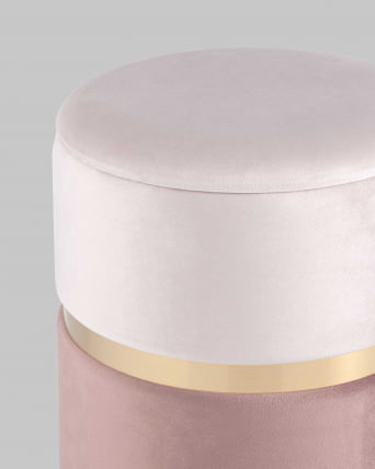 Пуф Кэрри с ящиком велюр Розовый_4