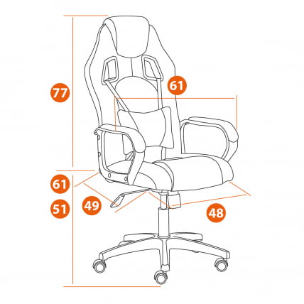 Кресло DRIVER (22) флок/ткань, черный/серый, 35/TW-12_18