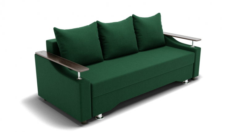 Диван Квадро-1 ППУ (ЗР) Цвет фасада: Зеленый; Тип: Прямой; Материал фасада: Металл/Велюр_0