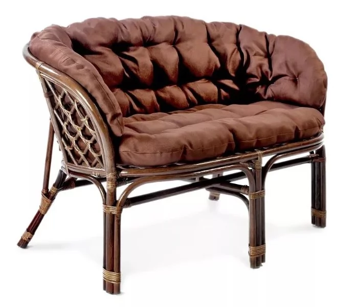 Диван Багама 2х местный, подушки светлые или коричневые полные Bahama8 молочный шоколад_1