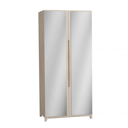 Шкаф двухстворчатый Сканди с зеркалами Жемчужно-белый_6