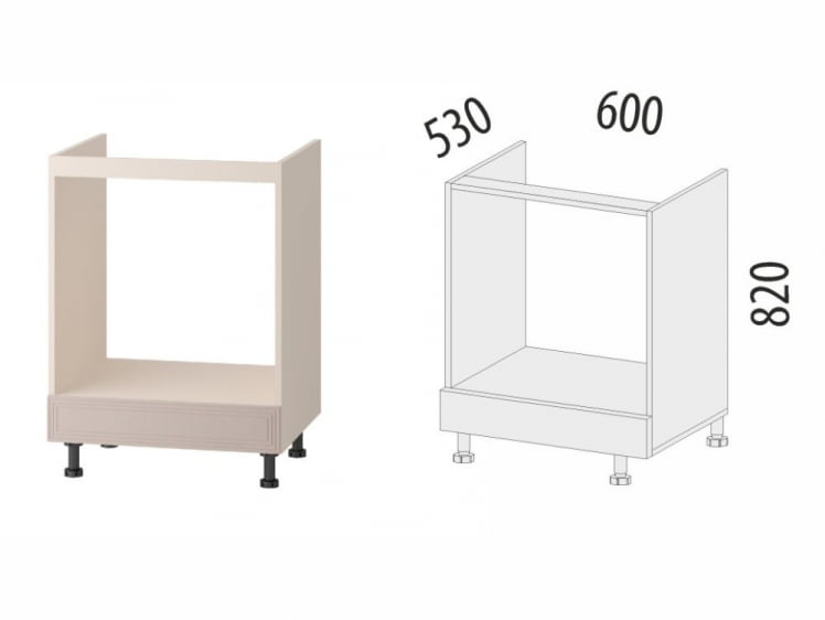 Напольный шкаф под встраиваемую технику с ящиком Флоренция 107.57_6