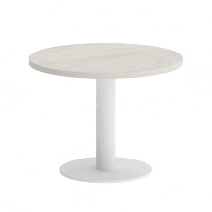 Стол журнальный круглый HOME OFFICE VR.SP-5-60.1G Дуб Наварра/Белый металл_0