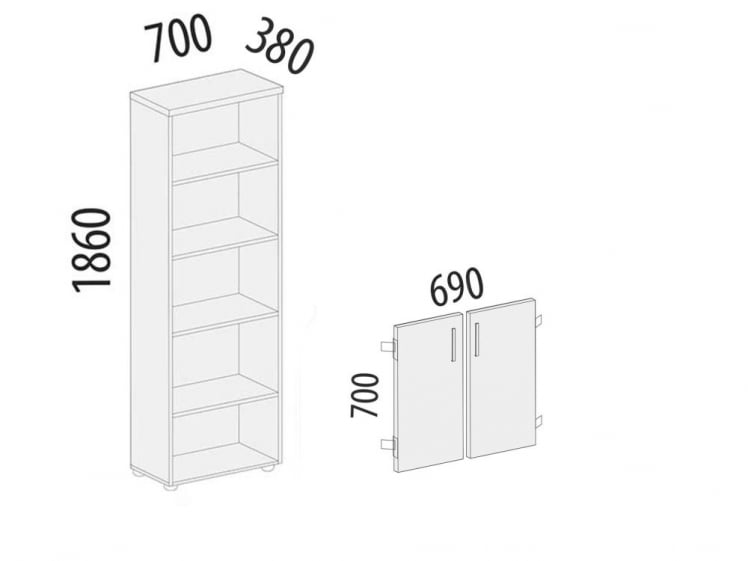 Стеллаж закрытый Рубин 40 132_3