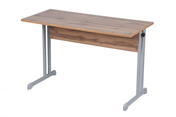 Парта двухместная с прямыми углами (рост 6) Клен Танзау/Металл Серый_1