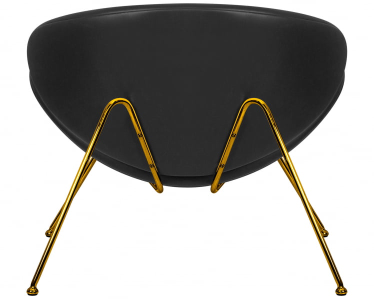 Кресло дизайнерское DOBRIN EMILY (черный винил YP16, золотое основания)_4