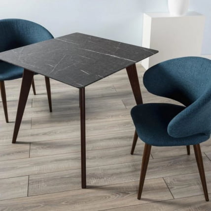 Стол Лунд 860*860 мрамор Графит /темный орех_7