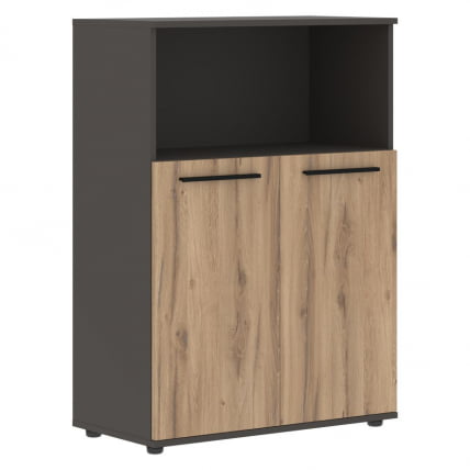 Шкаф с глухими малыми дверьми ЕДИС ЕМCС 85.3 Дуб Денвер светлый Черный Мокко / EDIS EMCS_0