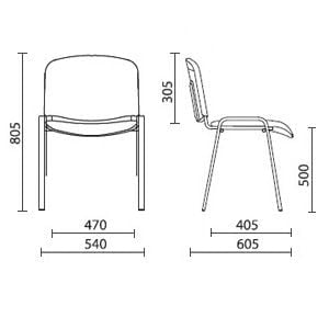 Стул Изо хром Z-11 черный кожзам_4