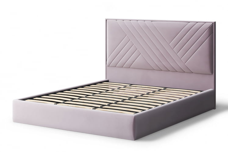 Кровать МИРА 2000*1800мм (без опор), велюр НЕО 15 (лиловый), (б/основания, б/матраса) / NEO_1