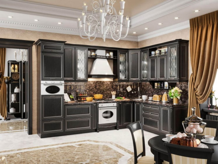 Шкаф для посуды 600 Тип 2 Италия ЛД 275.297.000 Черный Дуб темный_1