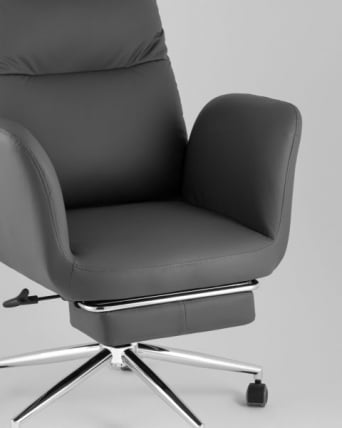 Кресло руководителя ТопЧаирс Солид НC с оттоманкой серый / TopChairs Solid NC_8