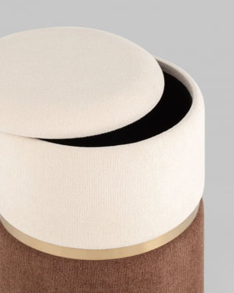 Пуф Кэрри с ящиком шенилл Коричневый_3