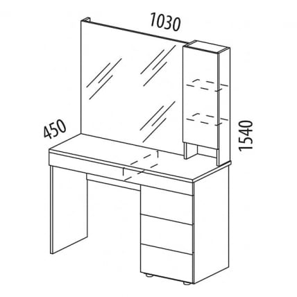 Туалетный столик (лев/прав) Монако 903.06 Дуб Вотан / Белый шпон / Альпийский белый_8