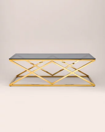 Стол журнальный ИНСИГНИЯ 120x60 Золото стекло smoke_2