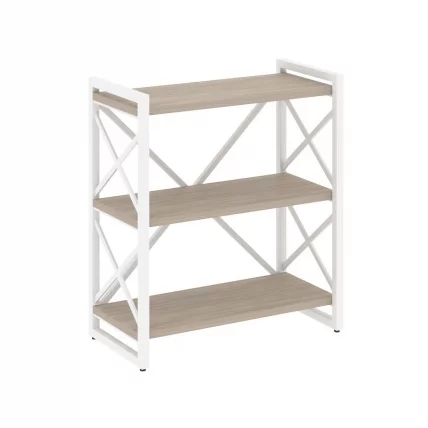 Стеллаж на регулируемых опорах - 3 полки LOFT VR.L-MST.O-3.8 Металл белый Дуб Аттик_0