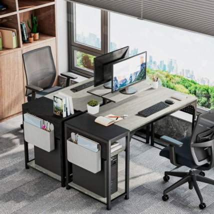 Стол письменный (для компьютера) EUREKA ZX-SS140B-OGB с шириной 140 см Oak Grey_8