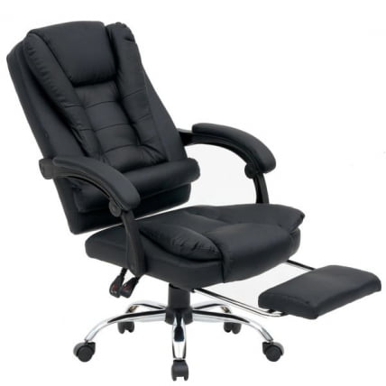 Кресло офисное с функцией вибромассажа CРОМЕКС (КРОМЕКС) Чилл МС-005 экокожа черное / CROMEX Chill MS-005_7