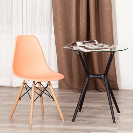 Стул CINDY (EAMES) (mod. 1801) дерево бук/металл/сиденье пластик, 45x51x82 см, Orange (Оранжевый)_8
