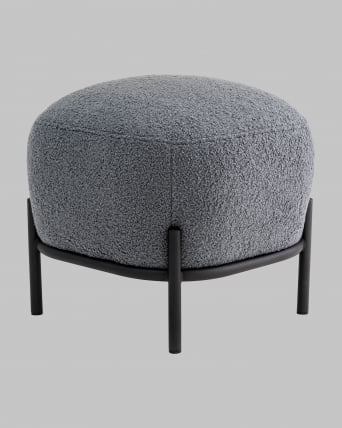 Пуф Стоун П букле Fluffy темно-серый_3